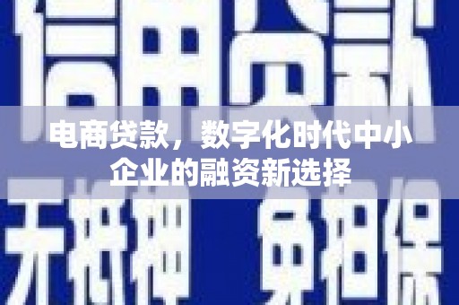 嵊州电商贷款，数字化时代中小企业的融资新选择