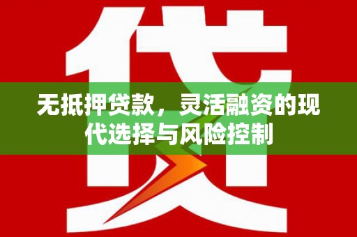 临西无抵押贷款，灵活融资的现代选择与风险控制