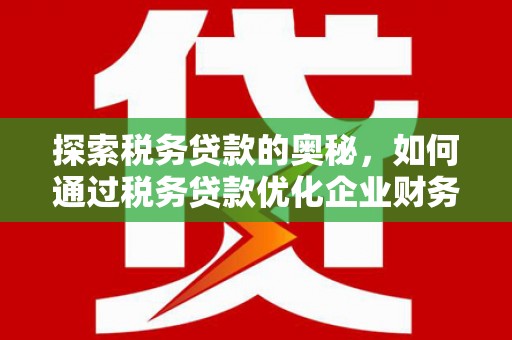 鹤庆探索税务贷款的奥秘，如何通过税务贷款优化企业财务
