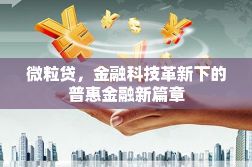 弥陀微粒贷，金融科技革新下的普惠金融新篇章