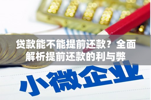 咸宁贷款能不能提前还款？全面解析提前还款的利与弊